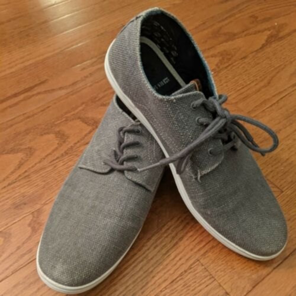 Ben Sherman Men's Bradford Oxford Grey Textile Shoes Sz 10.5